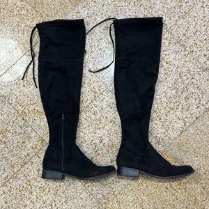Over the knee suede boots